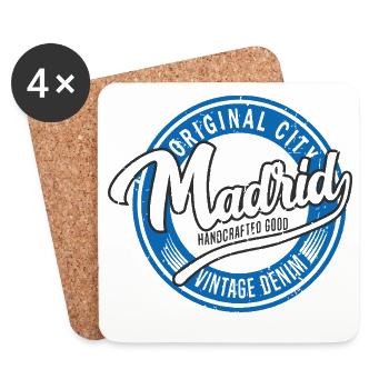 Madrid Vintage Denim Original Stamp - Untersetzer (4er-Set) - Weiß - Vorne