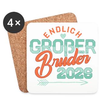 Enfin, Big Brother 2026 Bébé Enceinte - Dessous de verre (lot de 4) - blanc - Devant