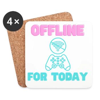 Offline For Today Neon Gamer - Untersetzer (4er-Set) - Weiß - Vorne