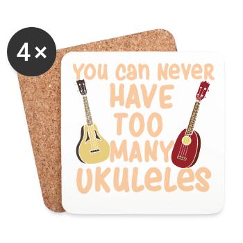 You Can Never Have Too Many Ukuleles Music Art - Untersetzer (4er-Set) - Weiß - Vorne