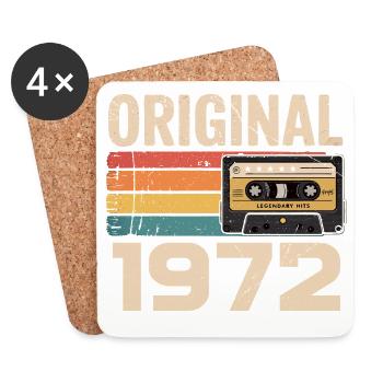 Originaler 1972er Retro-Geburtstag 1972 - Untersetzer (4er-Set) - Weiß - Vorne