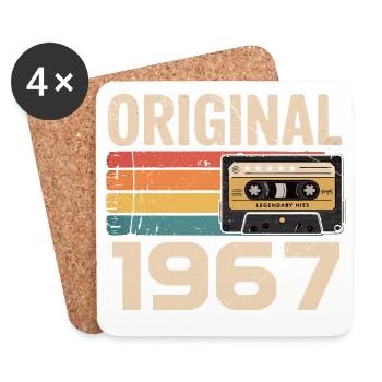 Originales 1967er Retro-Jubiläum 1967 - Untersetzer (4er-Set) - Weiß - Vorne