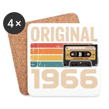 Original 1966 Vintage 1966 Rétro Anniversaire - Dessous de verre (lot de 4) - blanc - Devant