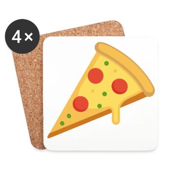 tranche de pizza - Dessous de verre (lot de 4) - blanc - Devant