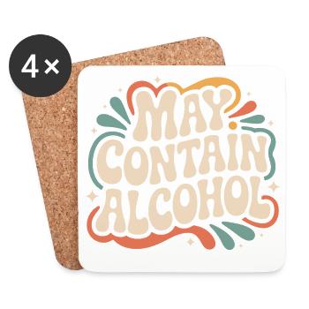 Peut contenir de l’alcool Alkohol Mallorca Saufen JGA - Dessous de verre (lot de 4) - blanc - Devant