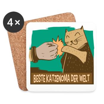 Meilleure Chatte Mamie du Monde Chats Grand-mère Chat - Dessous de verre (lot de 4) - blanc - Devant