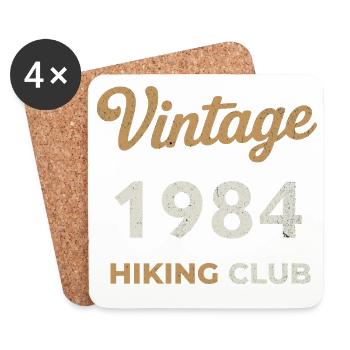 Vintage 1984 – Sailing Club Retro Geburtsjahr - Untersetzer (4er-Set) - Weiß - Vorne