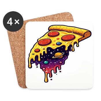 Cosmic pizza slice - Coasters (set of 4) - white - Front