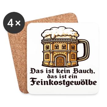 Bierkrug Bauwerk Humor - Untersetzer (4er-Set) - Weiß - Vorne