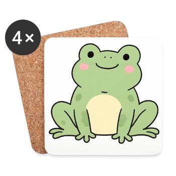 Cuddly Frog Green Charm Toad Frog Design - Coasters (set of 4) - white - Front