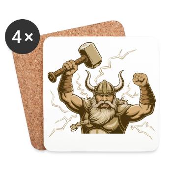 Légende viking viking marin Odin Raven Fighter - Dessous de verre (lot de 4) - blanc - Devant