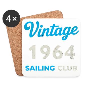 Vintage 1964 – Sailing Club Retro Birth Year - Coasters (set of 4) - white - Front