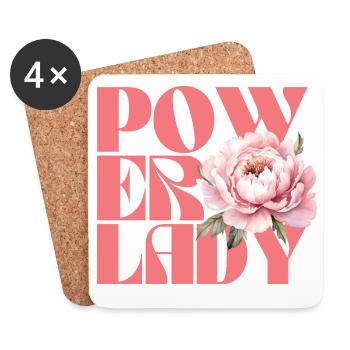 Power lady - Coasters (set of 4) - white - Front