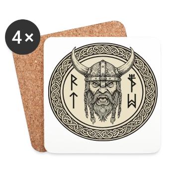 Wikinger Viking Legende Seemann Odin Rabe Kämpfer - Untersetzer (4er-Set) - Weiß - Vorne