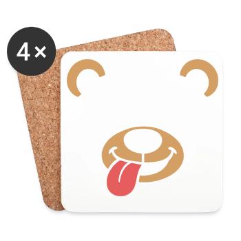 Monkey | Déguisement de carnaval en costume de grand visage - Dessous de verre (lot de 4) - blanc - Devant