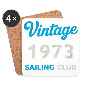 Millésime 1973 – Année de naissance rétro du Yachting Club - Dessous de verre (lot de 4) - blanc - Devant