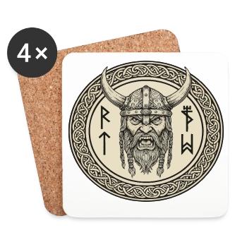 Légende viking viking marin Odin Raven Fighter - Dessous de verre (lot de 4) - blanc - Devant