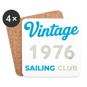 Vintage 1976 – Sailing Club Retro Birth Year - Coasters (set of 4) - white - Front