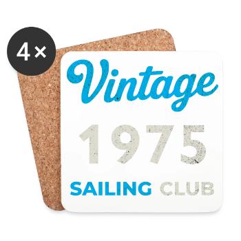 Vintage 1975 – Sailing Club Retro Birth Year - Coasters (set of 4) - white - Front