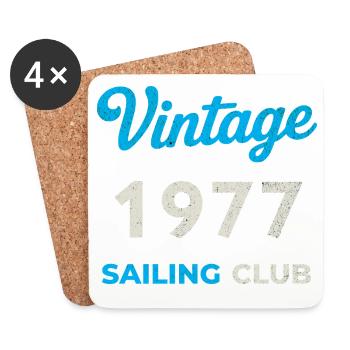 Vintage 1977 – Sailing Club Retro Birth Year - Coasters (set of 4) - white - Front