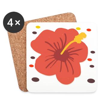 Hibiscus - Dessous de verre (lot de 4) - blanc - Devant
