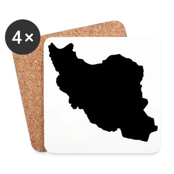 Iran Silhouette - Coasters (set of 4) - white - Front