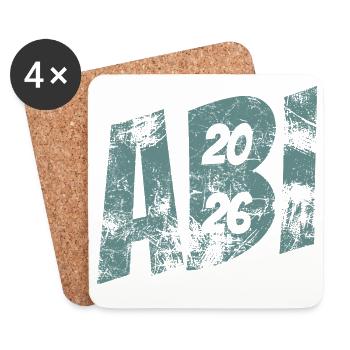 Abi 2026 - Abitur - Gift - Coasters (set of 4) - white - Front