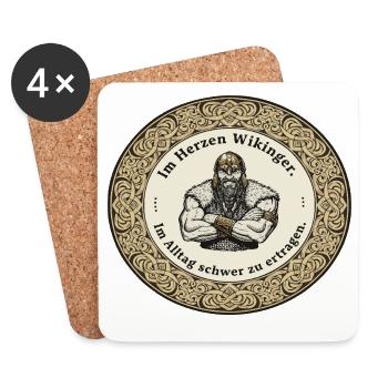 Wikinger Viking Legende Seemann Odin Rabe Kämpfer - Untersetzer (4er-Set) - Weiß - Vorne