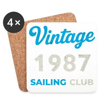 Millésime 1987 – Année de naissance rétro du Yachting Club - Dessous de verre (lot de 4) - blanc - Devant