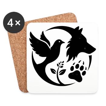 Animal Protection Logo - Coasters (set of 4) - white - Front