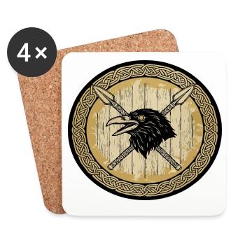 Wikinger Viking Legende Seemann Odin Rabe Kämpfer - Untersetzer (4er-Set) - Weiß - Vorne
