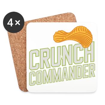 Crunch Commander Nibbler Chips Fan Snack - Dessous de verre (lot de 4) - blanc - Devant