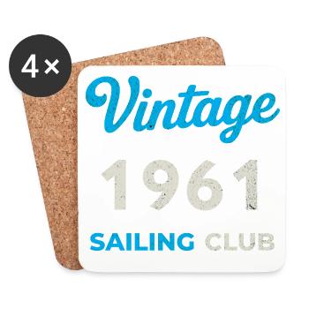 Vintage 1961 – Sailing Club Retro Geburtsjahr - Untersetzer (4er-Set) - Weiß - Vorne