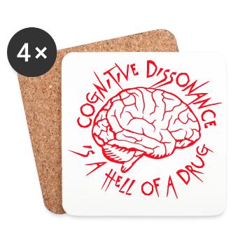 La dissonance cognitive est un sacré dicton. - Dessous de verre (lot de 4) - blanc - Devant