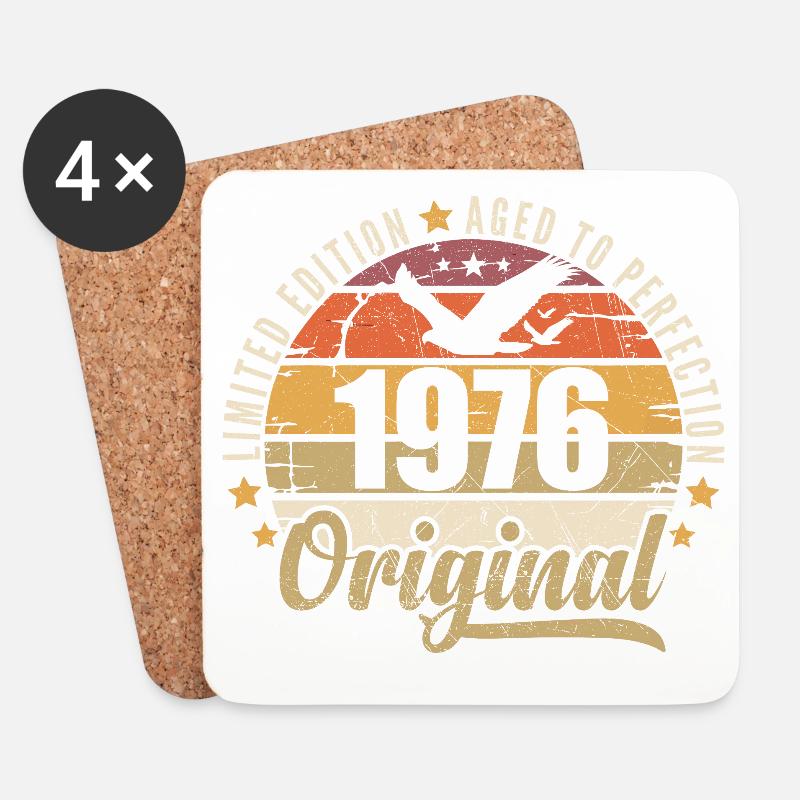 Geburtstagsgeschenk 1976 Original 1976 - Untersetzer (4er-Set) - Weiß