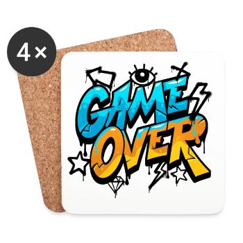 Game Over Graffiti Splash Tee - Coasters (set of 4) - white - Front