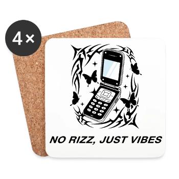 No Rizz Just Vibes Handy - Untersetzer (4er-Set) - Weiß - Vorne