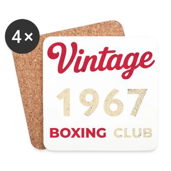 Vintage 1967 – Boxing Club Retro Geburtsjahr - Untersetzer (4er-Set) - Weiß - Vorne