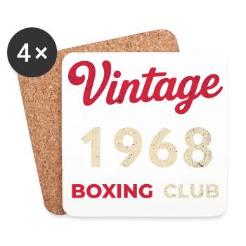Vintage 1968 – Boxing Club Retro Geburtsjahr - Untersetzer (4er-Set) - Weiß - Vorne