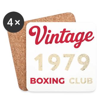 Vintage 1979 – Année de naissance rétro du Boxing Club - Dessous de verre (lot de 4) - blanc - Devant