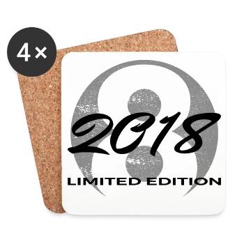 8. Geburtstag 2018 Jungen und Mädchen Geschenk - Untersetzer (4er-Set) - Weiß - Vorne