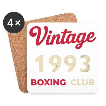 Vintage 1993 – Année de naissance rétro du Boxing Club - Dessous de verre (lot de 4) - blanc - Devant