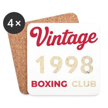 Vintage 1998 – Année de naissance rétro du Boxing Club - Dessous de verre (lot de 4) - blanc - Devant