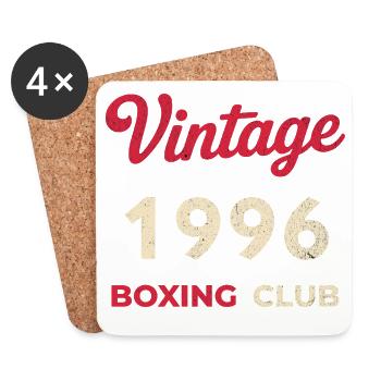 Vintage 1996 – Boxing Club Retro Geburtsjahr - Untersetzer (4er-Set) - Weiß - Vorne