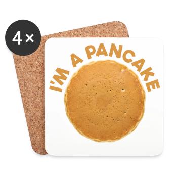 Je suis un déguisé de pancake Petit-déjeuner Halloween - Dessous de verre (lot de 4) - blanc - Devant