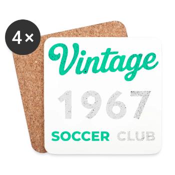 Vintage 1967 – Soccer Club Retro Geburtsjahr - Untersetzer (4er-Set) - Weiß - Vorne
