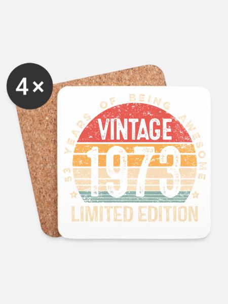 53 Year Old Vintage 1973 Limited Edition 53rd Bday - Coasters (set of 4) - white