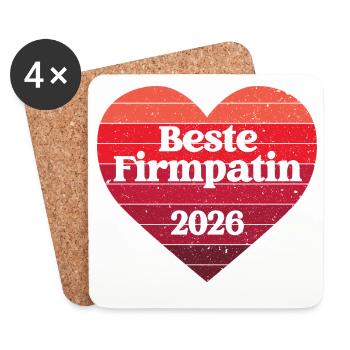 Firmpatin 2026 Firmung Firmpate Beste Patin Tante - Untersetzer (4er-Set) - Weiß - Vorne