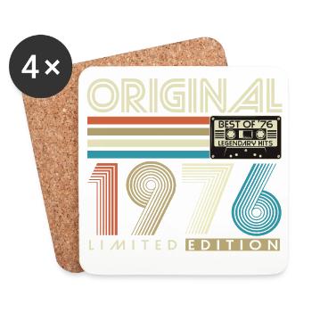 50th Birthday Gift 1976 Vintage Retro - Coasters (set of 4) - white - Front