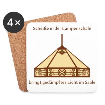 Lampenschirm-Witz, Gedämpftes Licht durch Scheiße - Untersetzer (4er-Set) - Weiß - Vorne